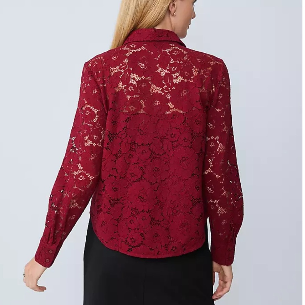 NWT Ann Taylor lace shirt with cami - Picture 2 of 12